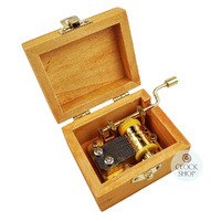 Wooden Hand Crank Music Box- Girl In Pink Floral Garden (Beethoven- Fur Elise) image