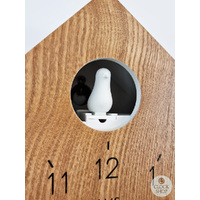 Walnut & White Modern Battery Cuckoo Clock 22cm By AMS image