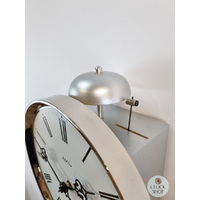20cm Polished Silver 8 Day Mechanical Wall Clock By AMS image