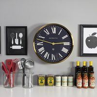 45cm Mr Butler Radial Brass Wall Clock By NEWGATE image
