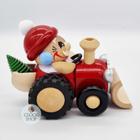 11cm Santa In Tractor German Incense Burner By Seiffener image