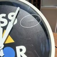 45cm Bauhaus Collection Less Is More Black Silent Wall Clock By CLOUDNOLA (Warped Dial) image