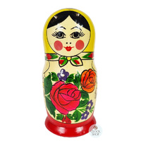 Semenov Russian Dolls- Yellow Scarf & Red Dress 17cm (Set Of 7) image