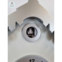 34cm Silver & White Modern Battery Chalet Cuckoo Clock By AMS image