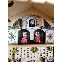 Farmer & Cow 8 Day Mechanical Chalet Cuckoo Clock With Alphorn 53cm By HÖNES image