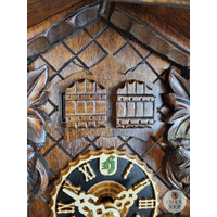Birds & Leaves 1 Day Mechanical Carved Cuckoo Clock With Two Doors 23cm By HÖNES image