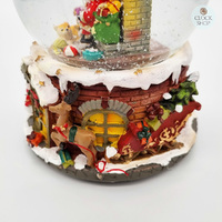 14.5cm Musical Snow Globe With Santa & Fireplace (Santa Claus Is Coming To Town) image