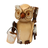 5.5cm Wooden Owl Hanging Decoration- Assorted Designs image