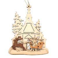 10cm Wooden 3D Hanging Decoration- Assorted Designs image