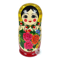 Semenov Russian Dolls- Yellow Scarf & Red Dress 22cm (Set Of 9) image
