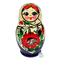 Kirov Russian Dolls- White Scarf & Purple Dress 12cm (Set Of 6) image