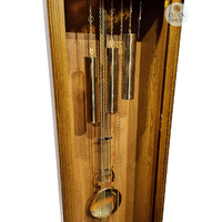 195cm Oak Grandfather Clock With Westminster Chime & Brass Accents By HERMLE image