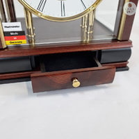 30cm Mahogany Mechanical Table Clock With Westminster Chime By HERMLE image