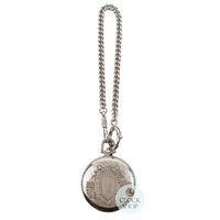41mm Rhodium Unisex Pocket Watch With Regal Crest By CLASSIQUE (Arabic) image