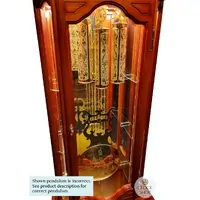 207cm American Cherry Grandfather Clock With Calendar Dial & Shelves By SCHNEIDER image