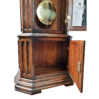 217cm Rustic Oak Grandfather Clock With Westminster Chime & Moon Dial image