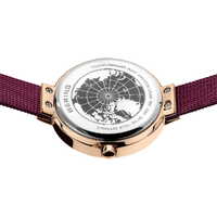 31mm Solar Collection Womens Watch With Purple Dial & Milanese Strap & Rose Gold Case By BERING image