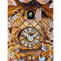 Birds & Leaves 1 Day Mechanical Carved Cuckoo Clock 27cm By SCHNEIDER image