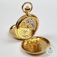49mm Gold Unisex Mechanical Skeleton Swiss Pocket Watch By CLASSIQUE (Arabic) image