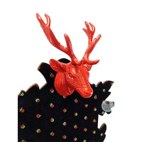 5 Leaf & Deer Battery Carved Cuckoo Clock Patterned 39cm By TRENKLE image
