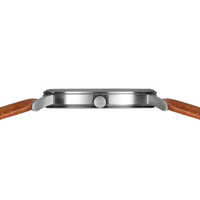 40mm Titanium Collection Mens Watch With Blue Dial & Tan Leather Strap & Silver Case By BERING image