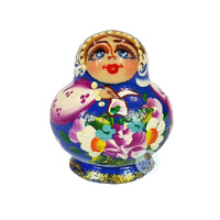 Floral Russian Dolls- Blue with Ladybird Mini 5cm (Set Of 10) image