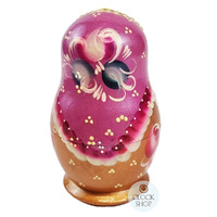Pink and Purple Pearl Russian Dolls 11cm (Set Of 5) image