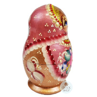 Pink and Gold Pearl Russian Dolls 11cm (Set Of 5) image