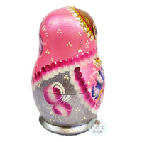 Pink and Silver Pearl Russian Dolls 11cm (Set Of 5) image