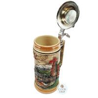 Steam Train Stein With Pewter Train Lid 0.5L By Thewalt 1893 image