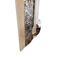 68cm Light Oak Pendulum Wall Clock With Stone Pattern & Silver Dial By AMS image