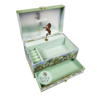 Horses Glow In The Dark Musical Jewellery Box- Green (Beautiful Dreamer By F Steven) image