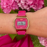 32mm Digit Retro Collection Raspberry Pink & Gold Digital Womens Watch By ICE-WATCH image