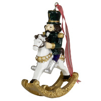 10cm Nutcracker on Rocking Horse Hanging Decoration - Assorted Designs image