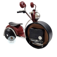 16.5cm Red Scooter Battery Table Clock By COUNTRYFIELD image