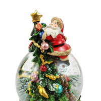 18.5cm Musical Snow Globe With Santa On Christmas Tree (Oh Christmas Tree) image