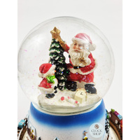 16cm Musical Snow Globe With Moving Train & LED Glitter Snow Storm (We Wish You A Merry Christmas) image