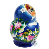 Floral Russian Dolls- Blue & White Floral Mini 4cm (Set Of 5) image