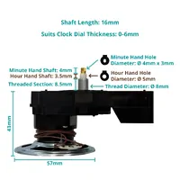 Euroshaft Dual Chime Step Clock Movement By SEIKO (16mm Shaft) image