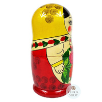 Semenov Russian Dolls- Yellow Scarf & Red Dress 20cm (Set Of 8) image
