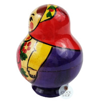 Semenov Russian Dolls Small- Red Scarf & Purple Dress 7cm (Set Of 5) image