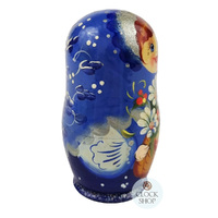 Floral Russian Dolls- Blue 10cm (Set Of 5) image