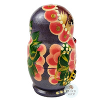 Floral Russian Dolls- Green & Pink With Ladybug 10cm (Set Of 5) image