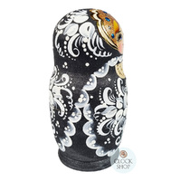 Floral Russian Dolls- Black & White Matte Finish 16cm (Set Of 5) image