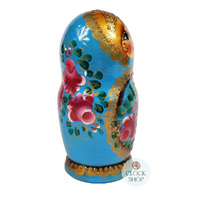 Floral Russian Dolls- Blue 15cm (Set Of 5) image