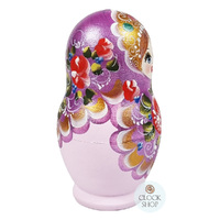 Floral Russian Dolls- Purple & Pink Matte 11cm (Set Of 5) image