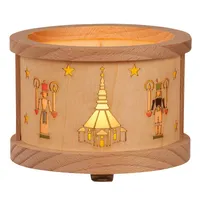 Wooden Tealight Lantern With Seiffen Church Motif By Richard Glässer image