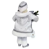 28cm Silver & White Standing Santa Claus image