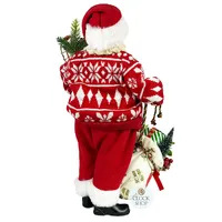 38cm Standing Santa Claus In Red & White Jumper image