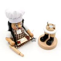 19cm Baker With Christmas Cookies German Incense Burner image